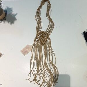 Bohemian Tan Macrame Necklace